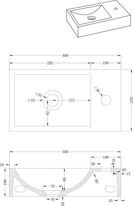 Immagine prodotto Vente-unique Uchami (220 mm, 400 mm)