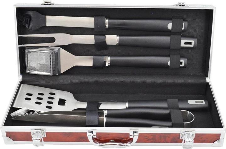 Productafbeelding Master Barbecue MG114 5-delige Barbecue-bestekset in koffer Barbecue Tongs Barbecue Vorkborstel Barbecue