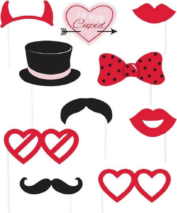 Immagine prodotto Unique Party Plastica San Valentino Photobooth Props Misura Confezione 10