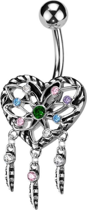 Star Piercing Flesh Tunnel silber Blume Kreis mit punkten (Messing, Chirurgenstahl 316L)