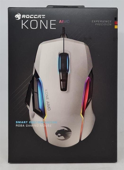 Produktbild Roccat Gaming Kone AIMO Remastered, RGB, 16.000 dpi, Weiss (Kabelgebunden)