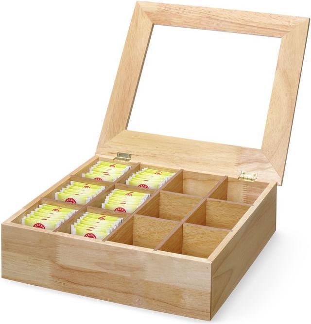 Produktbild Hendi Teebox 12 Faecher Holzbox mit Sichtfenster