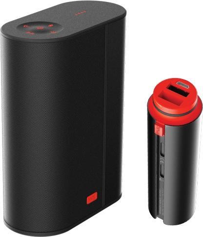 Produktbild knog. Bluetooth Speaker PWR Sound mit Powerbank, Schwarz (15 h, Akkubetrieb, Stromversorgung über USB)