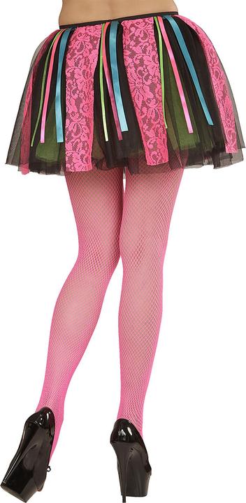 Produktbild Widmann NEON DISCO TÜTÜ MIT MULTICOLOR SATIN BÄNDERN UND ROSA RIEMEN, One Size Fits Most Adult (One Size)