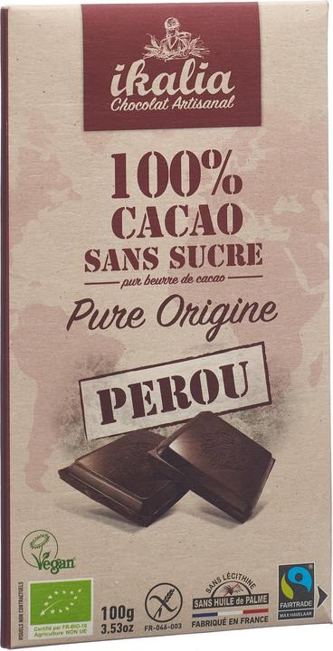 Actual product image Ikalia Bar dark chocolate 100% cocoa (117 g)