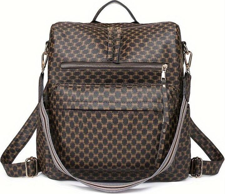 Only-Bags.Store Retro Rucksack Handtasche, Boho Strap Zwei-Wege-Umhängetasche, Mode Vegan Leder Schultasche Daypack