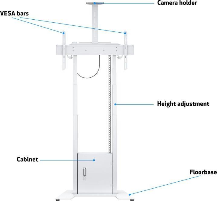 Produktbild Multibrackets Standfuss elektr, -100", max 120 kg, weiss (90", 120 kg)
