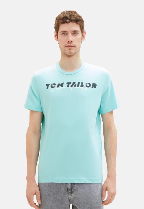 Produktbild Tom Tailor T-Shirt Kurzarmshirt mit Front-Logo-Print (L)