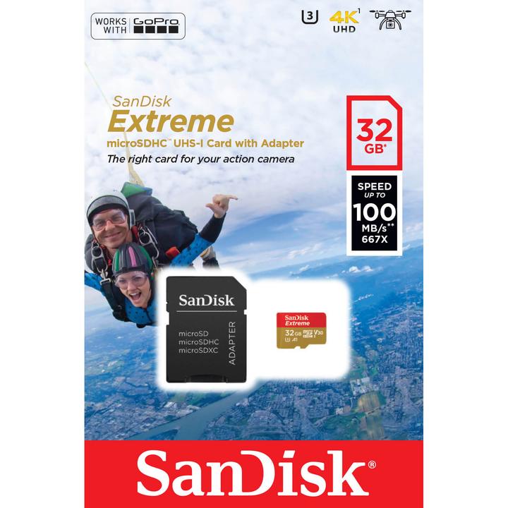 Produktbild SanDisk Extreme UHS-I V30 (32 GB, microSDHC, U3, UHS-I)