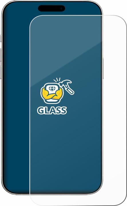 Actual product image BROTECT 9H armoured glass screen protector Clear transparent glass (1 Piece, Apple iPhone 16)