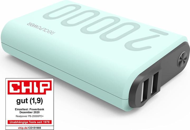 Produktbild RealPower PB-20000 PD+ (20000 mAh, 18 W, 74 Wh)