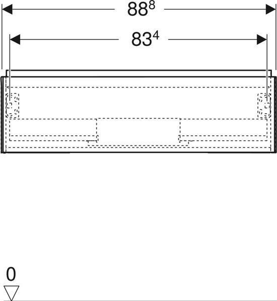 Actual product image Geberit ONE vanity unit, 1 drawer, 88.8x26.6x47cm, 505.073.00. (52.5 x 47 x 32 cm)