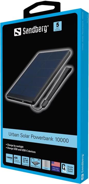 Immagine prodotto Sandberg solare urbano (10000 mAh, 18 W, 37 Wh)