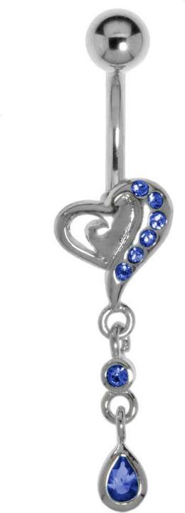 Produktbild Bijouteria Bauchpiercing (Messing rhodiniert, Kristall, Chirurgenstahl 316L)