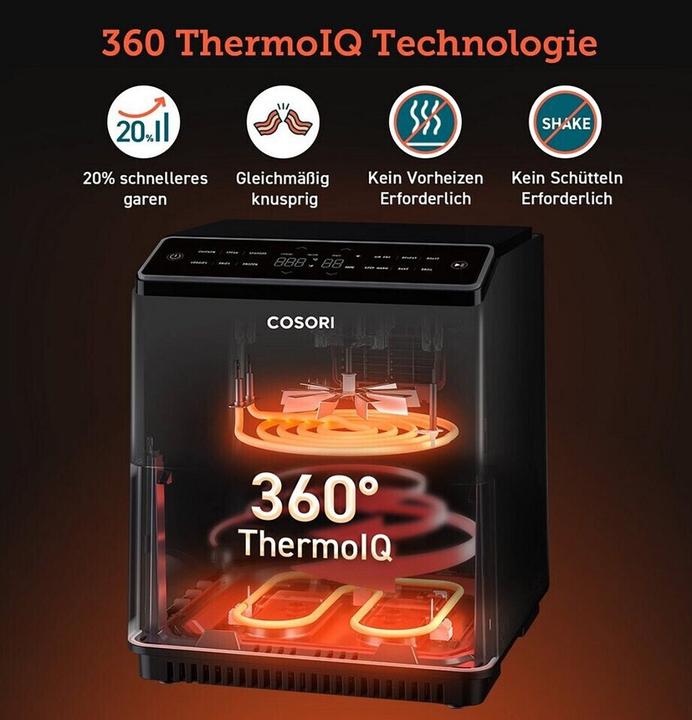 Immagine prodotto Cosori Friggitrice ad aria calda Dual Blaze XXL 6.4L, 1700W