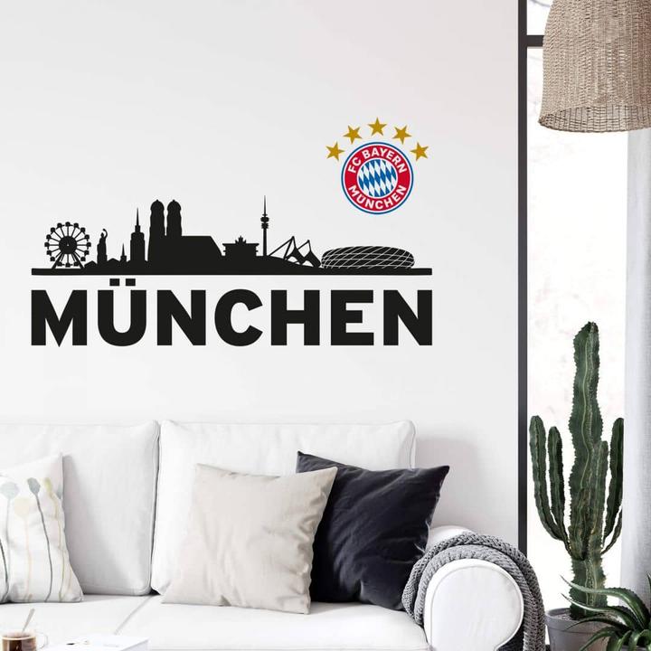 Produktbild FC Bayern München FC Bayern Skyline - Mein Verein mit Logo farbig (80 x 30 cm)