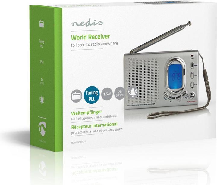 Productafbeelding Nedis Wereldradio | Draagbare versie | AM / FM / SW | Batterijgevoed / netvoeding | Dig (AM, FM, KW)