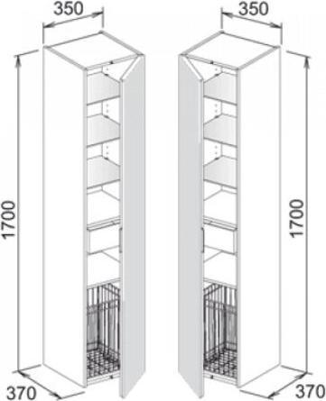 Produktbild Keuco Hochschrank EDITION 11 350x1700x370mm Ans re Ei he