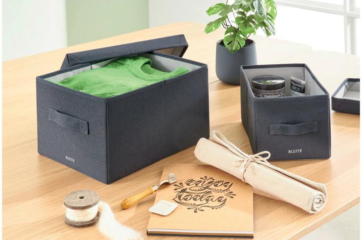 Image du produit Leitz Boîte de rangement en tissu 2pcs moyen veloursgr (6 x 30.5 x 43 cm, 22 l)