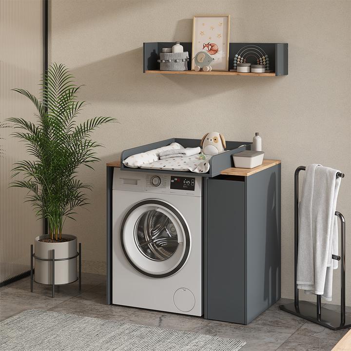 Actual product image Vichy Changing top Victor, Anthracite/golden oak, 68 x 60 cm 2 parts with changing mat