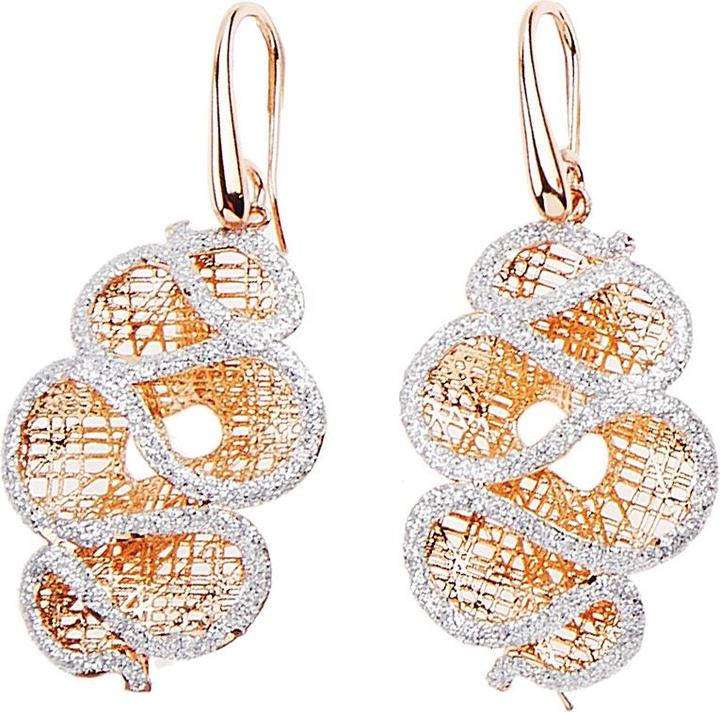 Ottaviani Bronze earrings with silver glitter