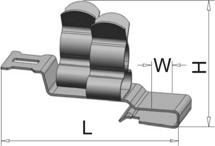 Immagine prodotto Tru Components Morsetto per scudo Ø di serraggio (max.) 6 mm Acciaio a molla 1 pz. (Foro cavo)