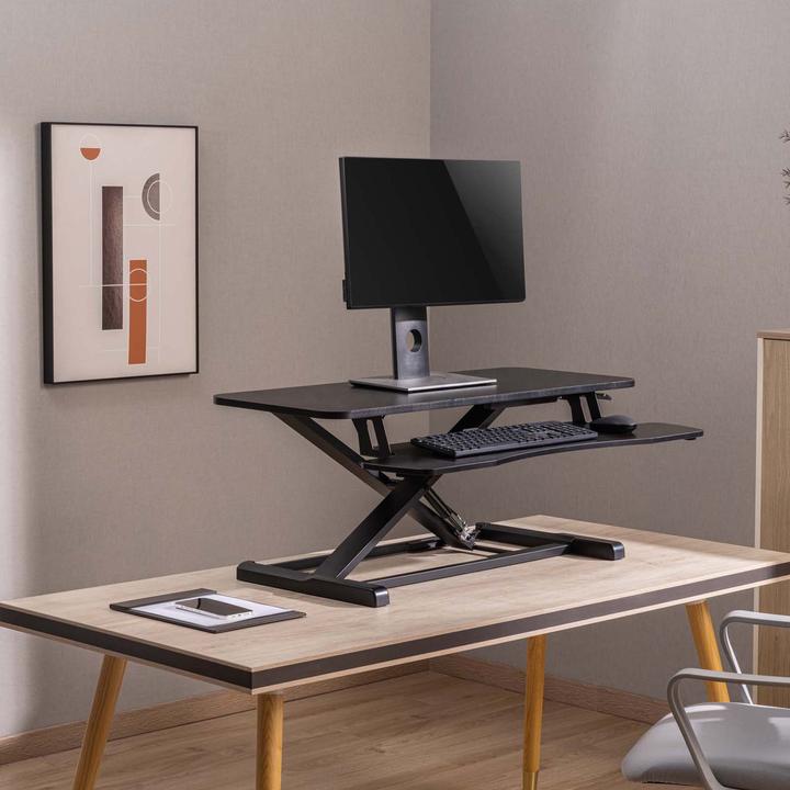 Produktbild Wiltec höhenverstellbarer Schreibtischaufsatz 95x40cm mit Tastaturablage