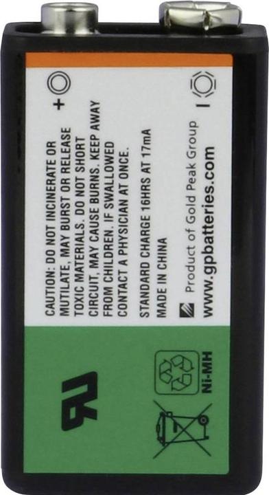 Produktbild GP Batteries 9 V Block-Akku NiMH 6LR61 170 (1 Stk., 9V Block, 170 mAh)