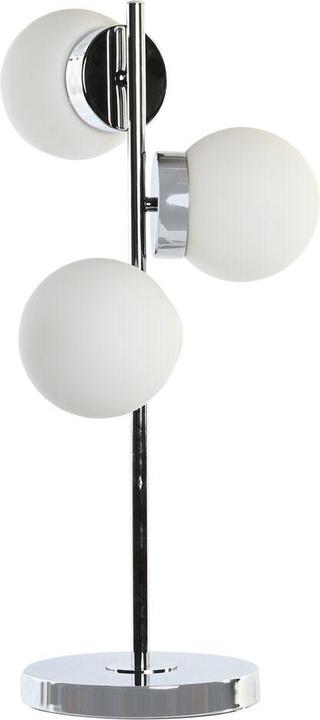 Actual product image DKD Home Decor Desk lamp 26 x 26 x 59 cm Crystal Silver Metal White 220 V 50 W 23 x 23 x 49 cm