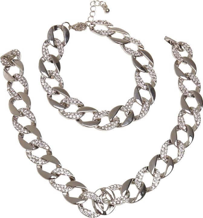 Produktbild Urban Classics Basic Diamond Necklace And Bracelet Set (100% Zink)