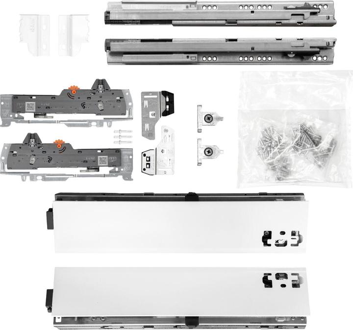 Produktbild Vasalat BLUM Schubladenschienen TANDEM Zargenhöhe 83mm, 65kg, NL450mm, weiss, bis KB600mm