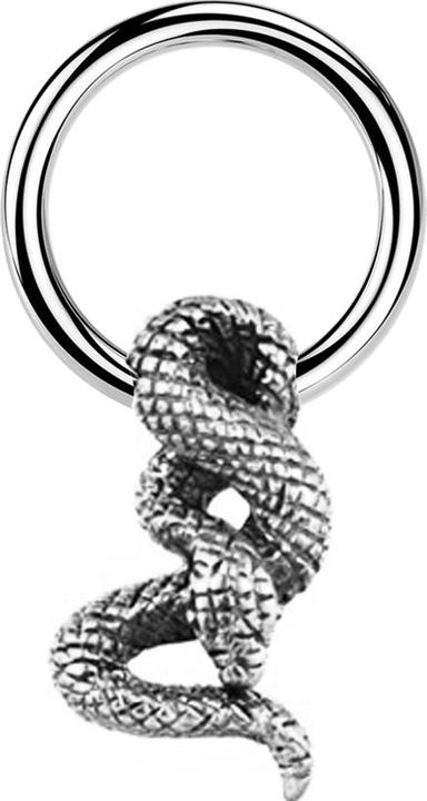 Star Piercing Micro Closure Ring silber Schlange silber (Messing, Chirurgenstahl 316L)