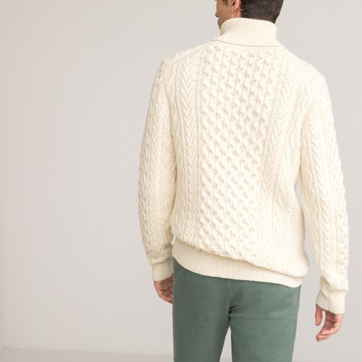Produktbild La Redoute Collections Rollkragenpullover mit Zopfmuster (M)