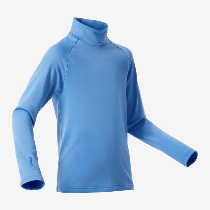 Wedze Skiunterwäsche Funktionsshirt Kinder hoher Kragen - BL 500 blau (146)