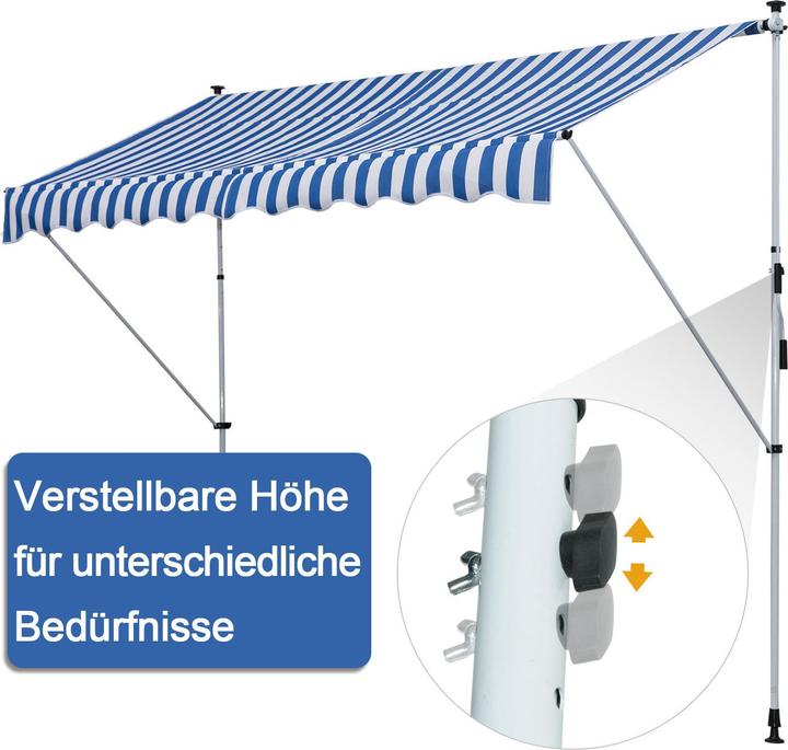 Produktbild Outsunny Klemmmarkise mit Faltarm (3 m)