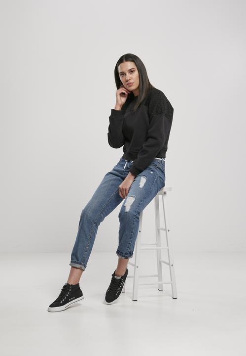 Produktbild Urban Classics Ladies Short Oversized Lace Inset Crew (L)