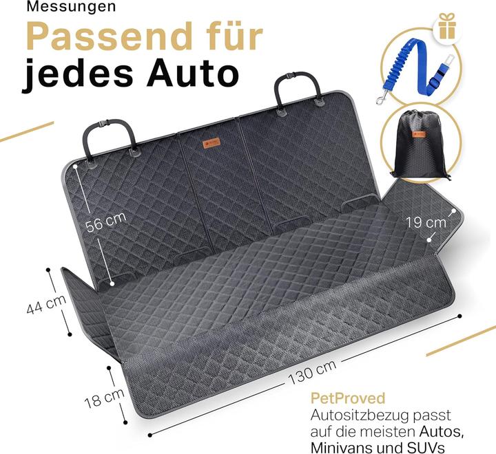 Produktbild Petproved Rücksitzschoner (Hund, Waschbar, Faltbar)