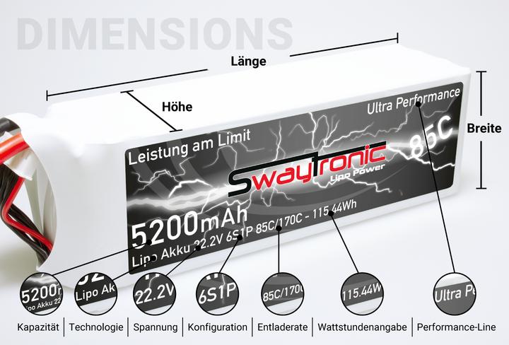 Image du produit Swaytronic Sway-FPV 4S 14.8V 450mAh 75C/150C XT30 (14.80 V, 450 mAh)