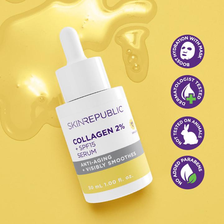 Actual product image Skin Republic - Collagen 2% + SPF 15 Serum (30 ml)