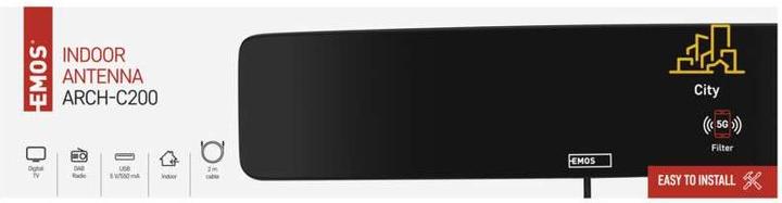 Produktbild Emos Zimmerantenne CITY ARCH-C200, DVB-T2, DAB, LTE/4G/5G Filter (Zimmerantenne, DVB-T / -T2)
