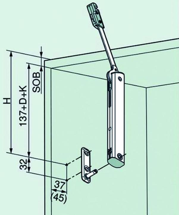 Actual product image Blum Flap supports Aventos