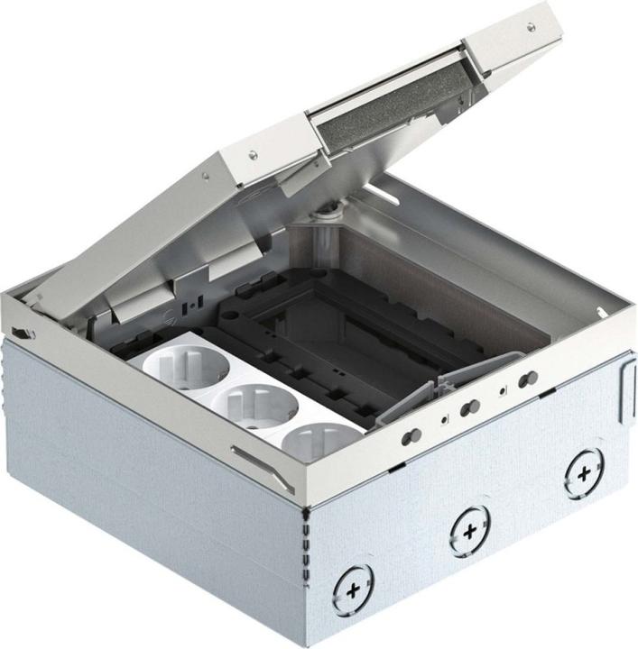 Immagine prodotto OBO Bettermann OBO UDHOME4 2V MT V serbatoio a pavimento completo di presa di corrente VDE a 3 ganci