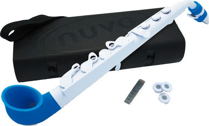 Nuvo N520J jSax2.0 Sassofono per bambini in Do, Bianco-Blu (Sassofono, Curvo)