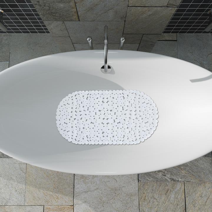 Actual product image Relaxdays Anti-Slip Bath Mat, Stone-look (36 x 68 x 0.5 cm)