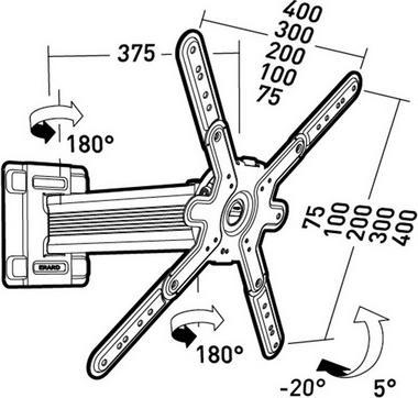 Produktbild Erard CLIFF 400TW90 schwenkbare Monitor Wandhalterung 30-65 Zoll (Wand, 50", 30 kg)