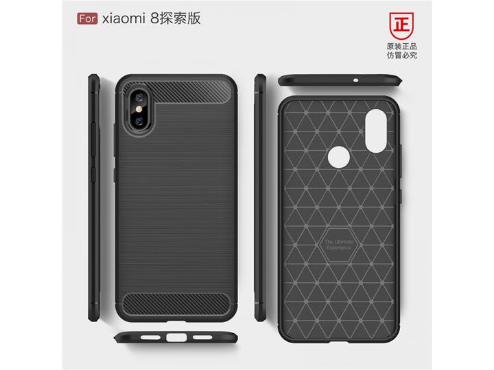 Actual product image Screenguard Xiaomi Mi 8 Pro Cover Carbon Brushed Soft TPU (Mi 8 Pro)