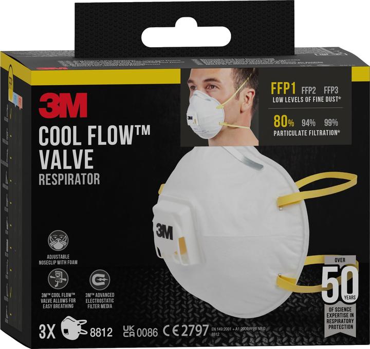 Produktbild 3M Aura Maske mit Ventil (FFP1, 3 x)