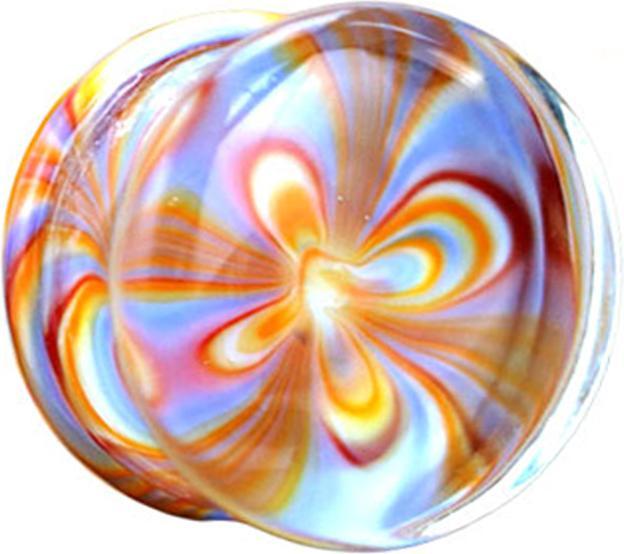Star Piercing Flared Plug Tie Dye aus Glas (Glas, ohne Messing)