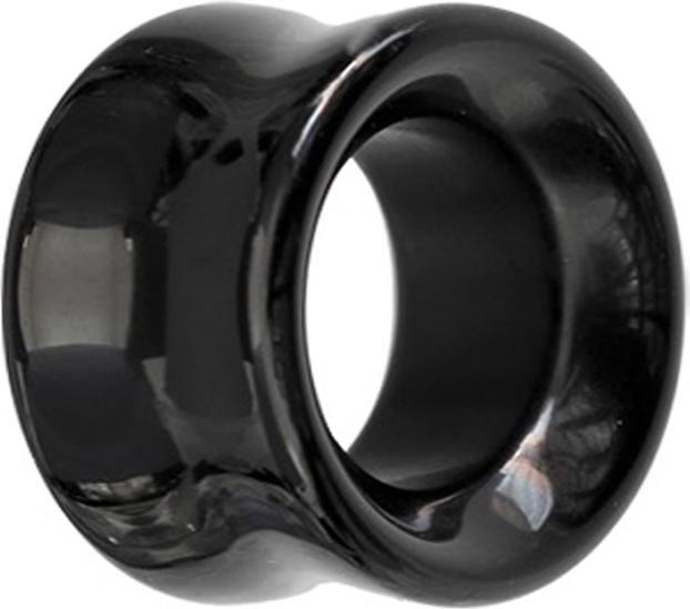 Actual product image Star Piercing Flared tunnel black made of glass (without brass, Titanium G23)