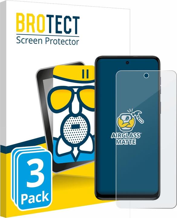 BROTECT AirGlass Panzerglasfolie Matt (3 Stück, Motorola Moto G54)